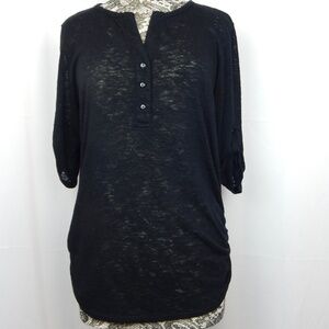 Olivia Moon 3/4 sleeve black knit top size XL
